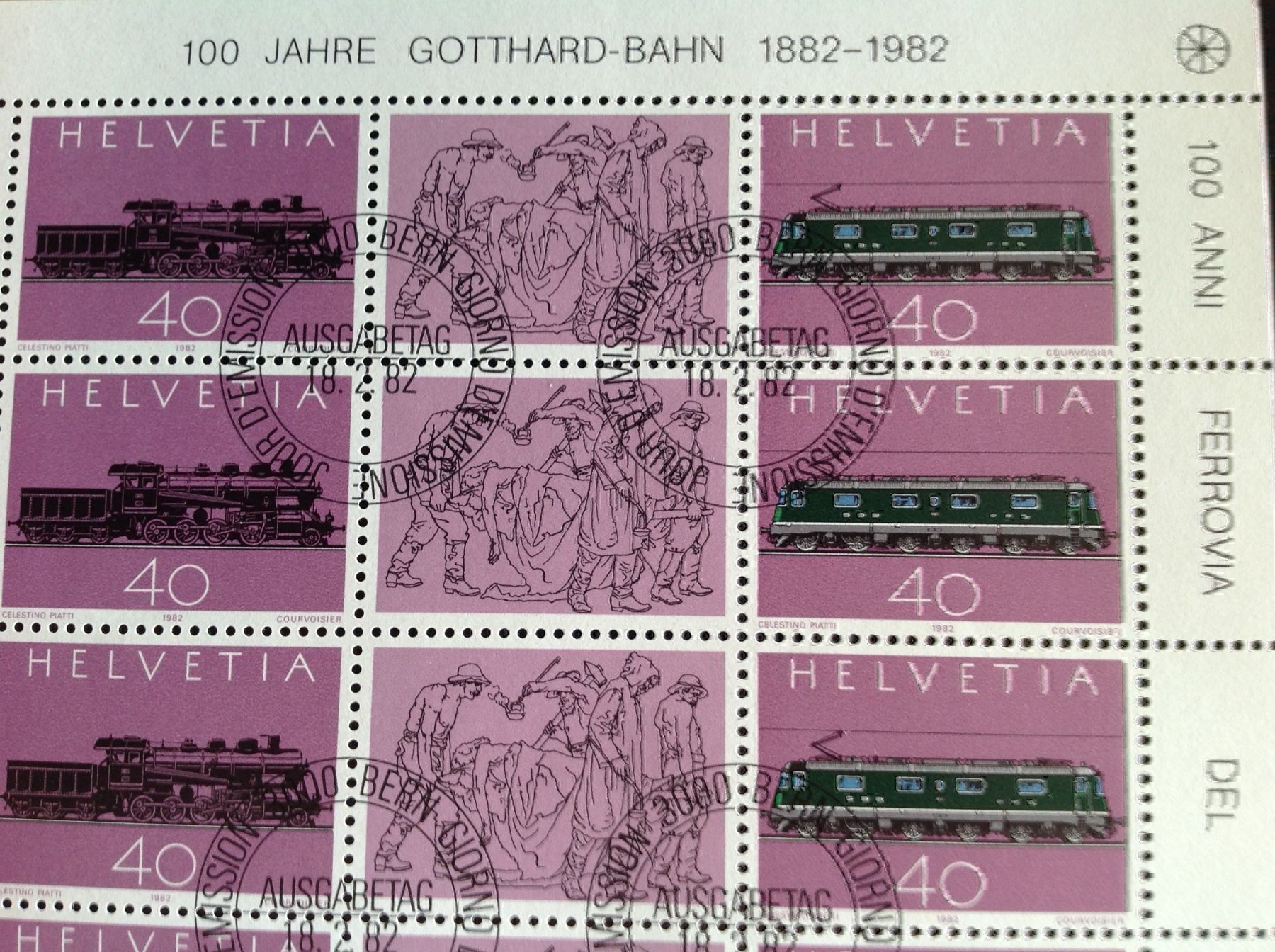 Tutti i francobolli: 100 Jahre Gotthard-Bahn 1882-1982 – Usato da Horw venduto da Luki49 2