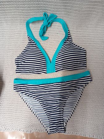BRUNEX Marine-Bikini Gr. 38 blau-weiss gestreift