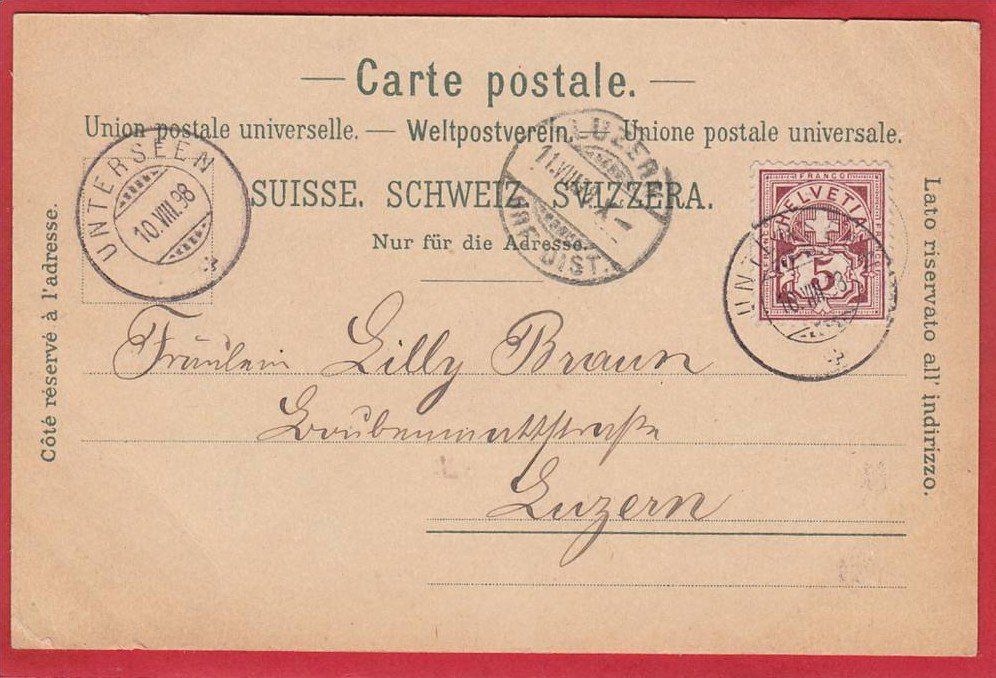 Cartes postales: INTERLAKEN LITHO 1898 – D'occasion à Grüningen par Kartenlaube 1