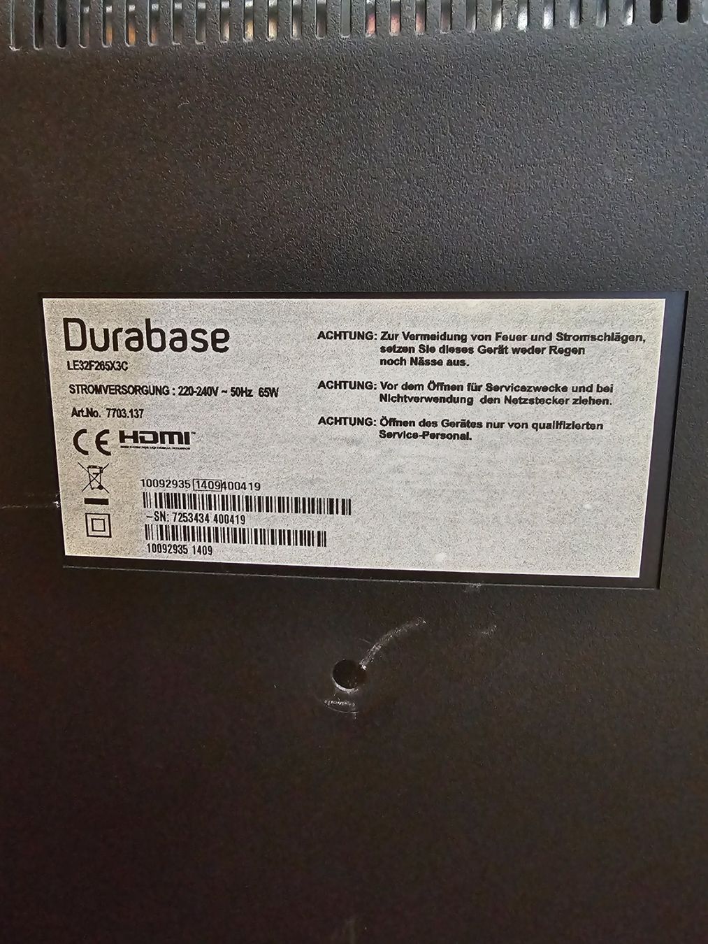 Durabase Televisori: Ein Durabase Fernseh 32 Zoll – Usato da Bigenthal venduto da Westerngirl 2