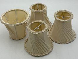 4x Vintage Lampenschirme Stoff beige gedreht ø 12cm