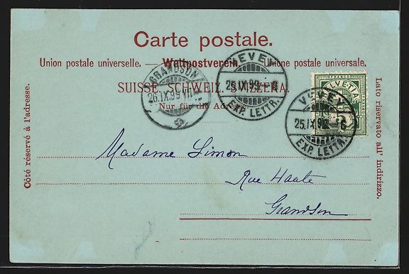 Cartoline postali: Mondschein-AK Vevey, Le Quai, Allee mit  – Usato da Berlin venduto da bartko-reher 1