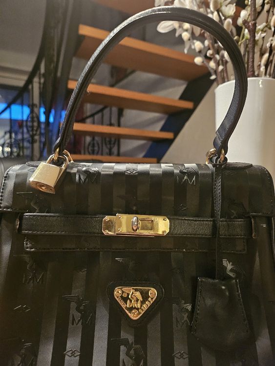Maison Mollerus Tasche in Schwarz/Gold (Neu (gemäss Beschreibung