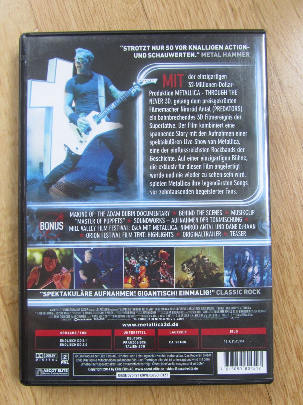 Tutti i DVDs: METALLICA:   Trough The Never  /  2 Disc-Set – Usato da Seengen venduto da mikelele 1