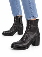 Neue Hotto Stiefeletten Leder schwarz mit Nieten 38