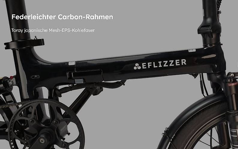 Biciclette: leichtes Carbon E-Pendler fully Klapprad, schwarz / Eflizzer – Usato da Lausen venduto da MartinUrs 4