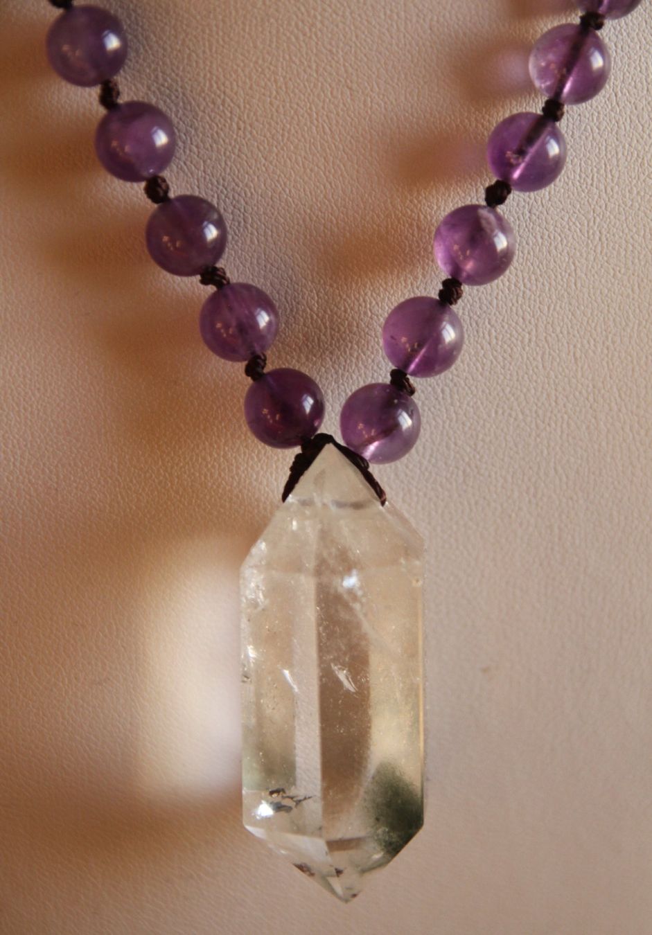 Ketten: Neu: Mega Bergkristall Amethyst Kette Collier 68 cm lang – Neu (gemäss Beschreibung) aus Matten b. Interl von EdelsteineInterlaken 2