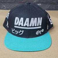 Casquette H&M DAAMN noire et turquoise snapback