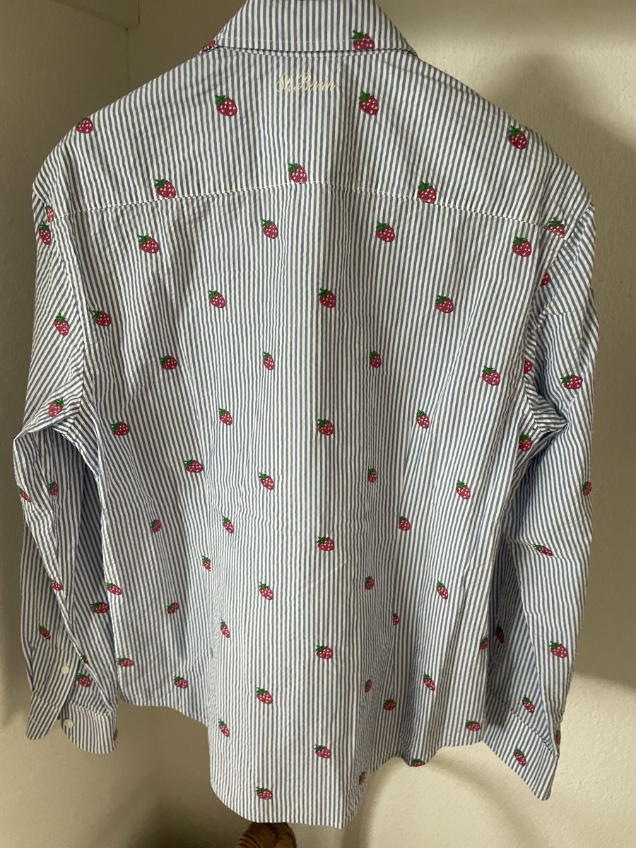 Chemisiers: St. Barth Bluse weiss/hellblau mit Erdbeeren Gr. M – Neuf (Voir description) à Baar par mugi5813 3