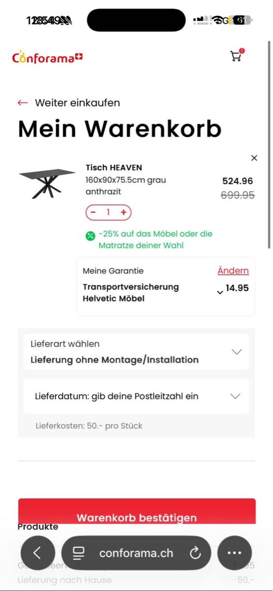 Tavoli: Tisch HEAVEN 160x90x75.5cm anthrazit neu – Usato da Winterthur venduto da agn_b8kw 1
