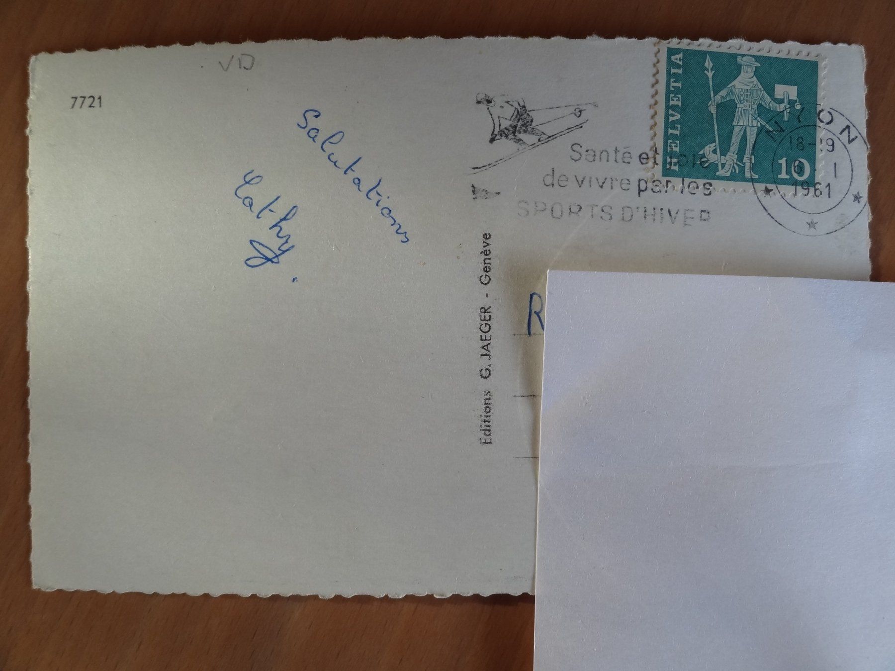 Cartoline postali: Souvenir de Nyon - Vaud - 1961 – Usato da St Léonard venduto da Riglin 1