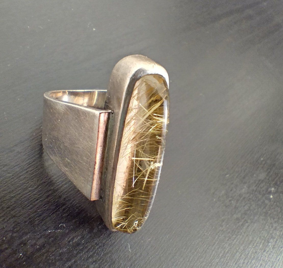 Anelli: RUTILQUARZ "ENGELSHAAR" RING  800 925 SILBER – Usato da Romanshorn venduto da Glitzer-Paradies 2