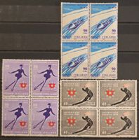 Italien 1966 3 Viererblocks Bob WM & Winter-Universiade MNH