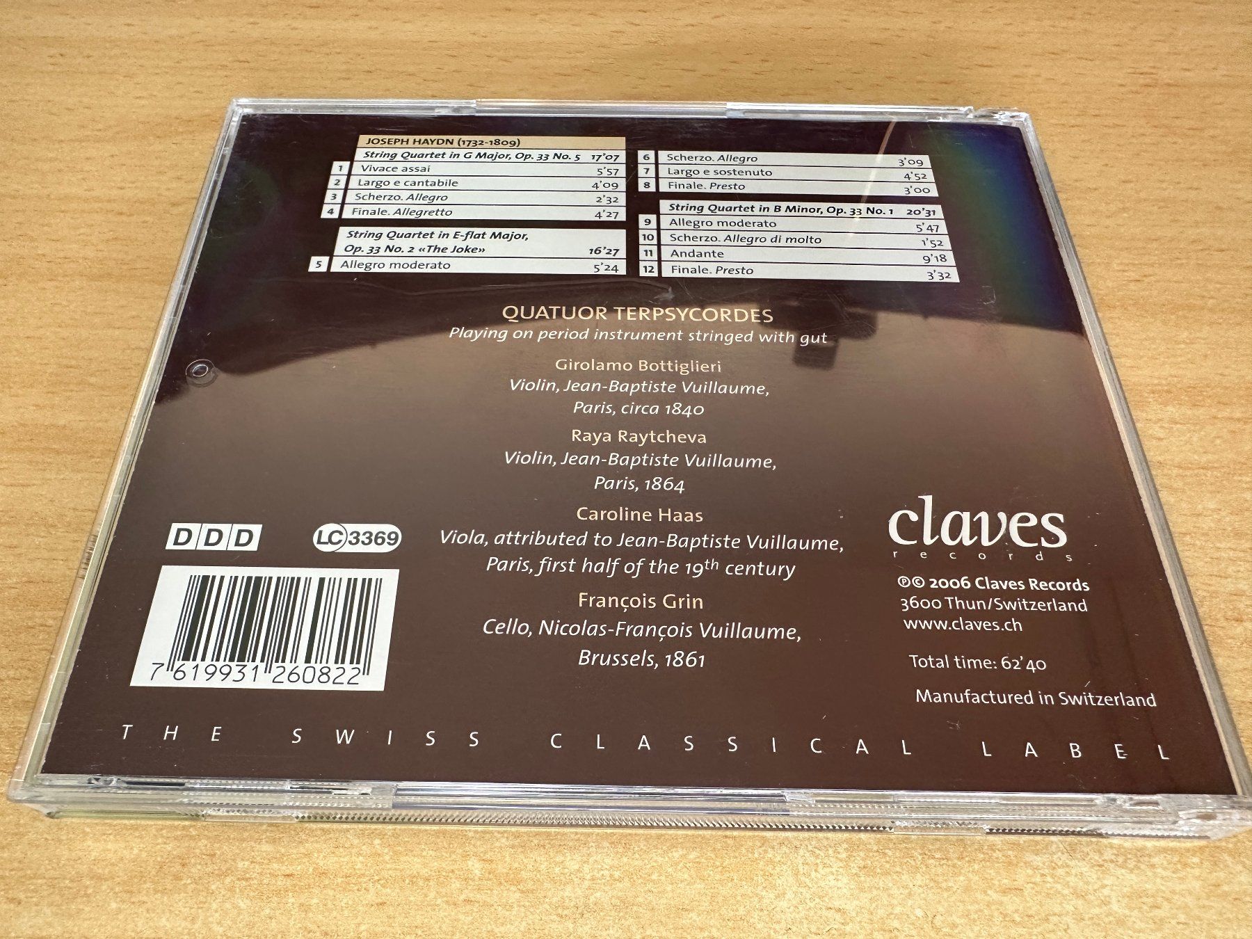 CD: N2 Quatuor Terpsycordes Joseph Haydn String Quartets Opus 33 – Usato da Rikon im Tösstal venduto da Alpenmutz 1