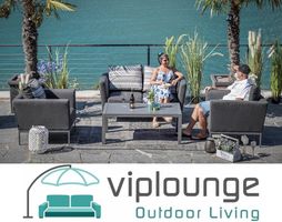 Gartensofa + Sessel  Sunbrella Color Edition grey stripes