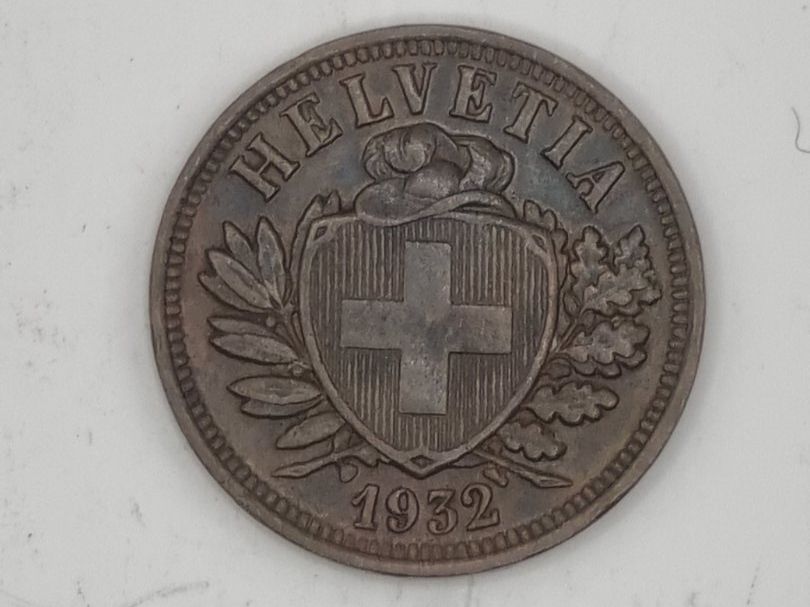 Tutti le monete: 2 rappen 1932 VZ-UNZ – Nuovo e nell'imballaggio originale da Bure venduto da chap981