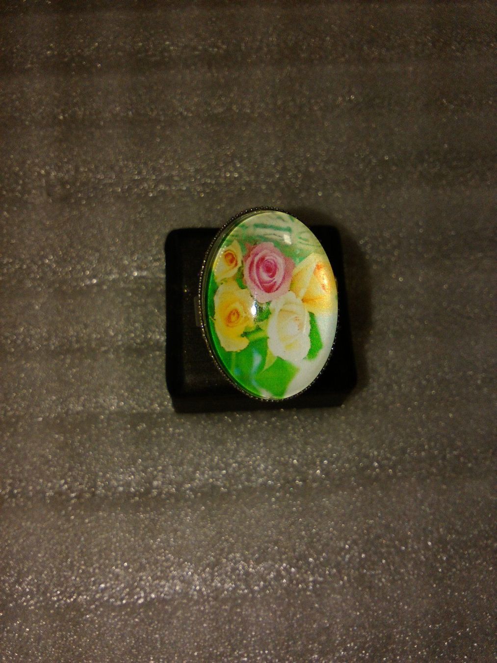 Ringe: RING EDELSTHAL,,MIT BLUMEN,,,GLANZIG – Neu (gemäss Beschreibung) aus Basel von bijoutrie_4 4