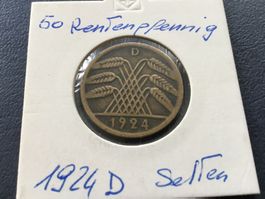 50 Rentenpfennig 1924 D  selten