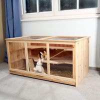 Mucola Kleintierkäfig Holz mit Plexiglas
