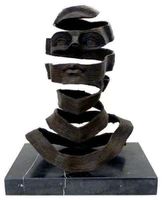 SKULPTUR BRONZE THE HEAD MASKE FACE KOPF LIMITIERT