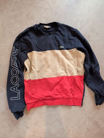 Lacoste Pullover  Dunkelblau/Beige/Rot Gr. L 