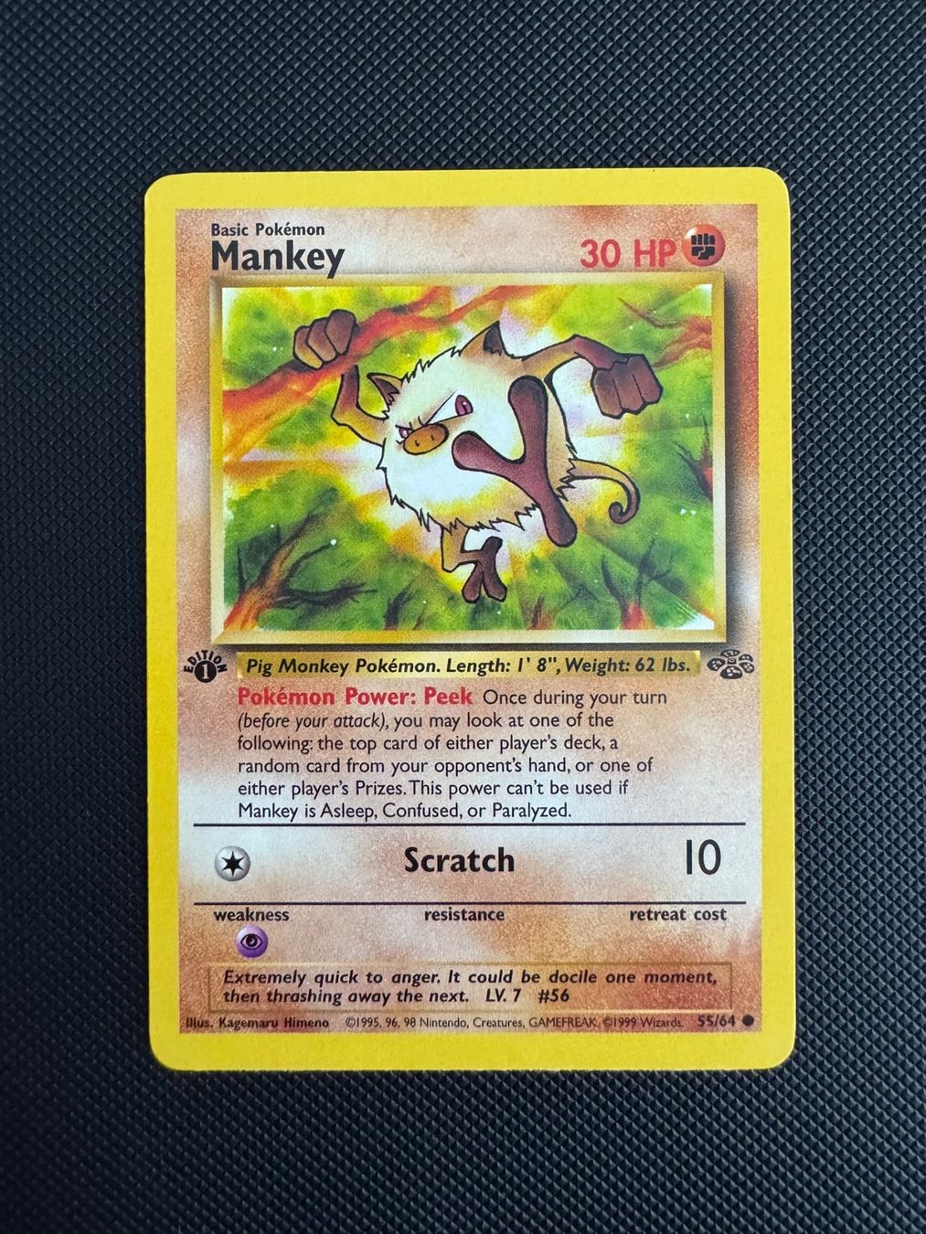 Pokémon Sammelbilder & Trading cards: Pokémon Mankey 1. Edition 55/64 – Gebraucht aus Seuzach von provenzano18