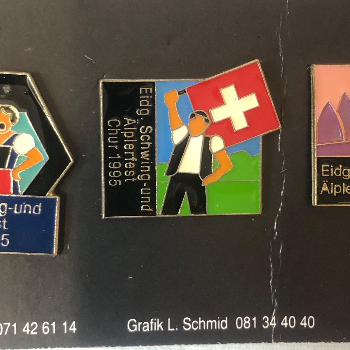 Plaketten & Abzeichen: Pins 6 Stk. ESAF Chur August 1995 – Neu (gemäss Beschreibung) aus Brunnen von Allerwaren 4