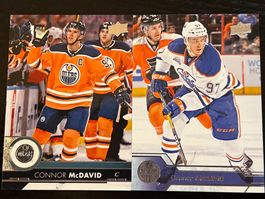 Connor McDavid Edmonton Oilers NHL 2 Karten LOT Upper Deck