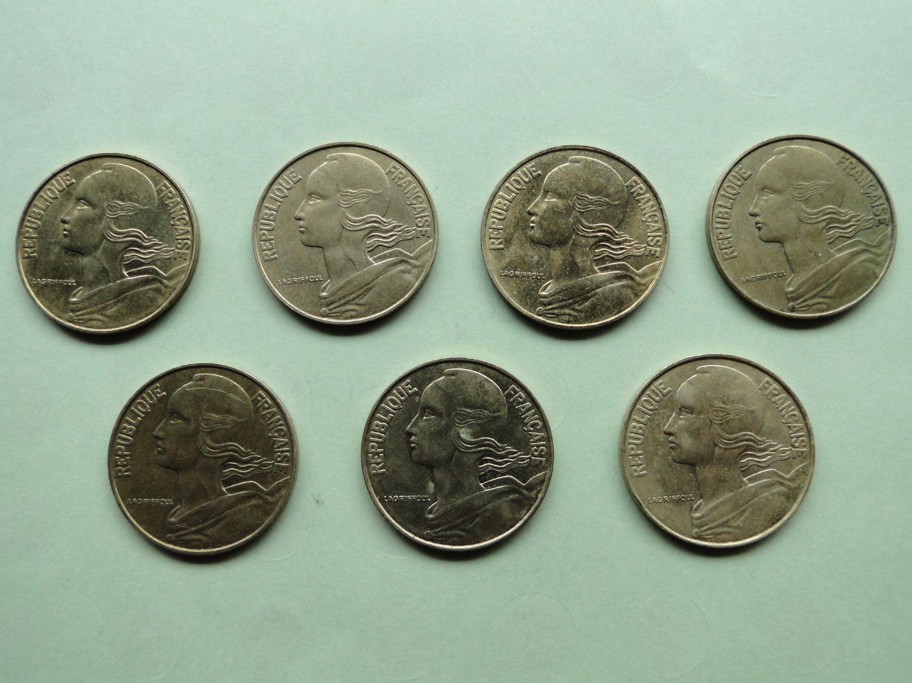 Tutti le monete: 7x 20 centimes France 1981-1988 – Usato da Killwangen venduto da cyrano56 1