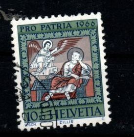 Alle Briefmarken: 1966 - PP / Bildnis und Deckengemälde, Kirche von Zillis – Gebraucht aus Schaffhausen von poststamp