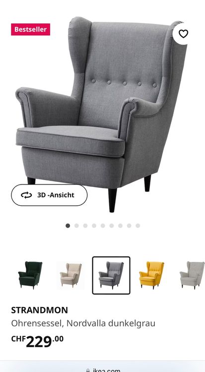 Ohrensessel Ikea grau Kaufen auf Ricardo