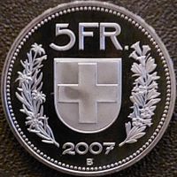 5 Franken 2007 stgl. / aus Münzsatz