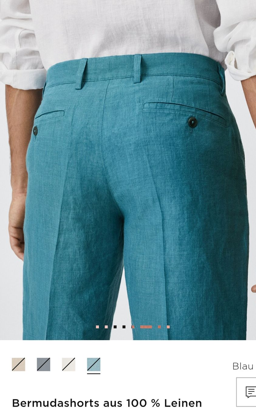 Mango Hosen: Mango Leinen-Bermudas Türkis Gr. 46 - Sommer-Style! – Neu und originalverpackt aus Stäfa von krp54 4
