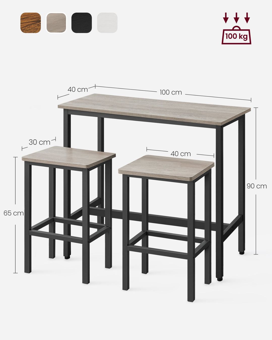 Tavoli: Bartisch mit Barhocker Set greige meliert-tintenschwarz – Nuovo e nell'imballaggio originale da Lachen SZ venduto da MAMORU-MOEBEL 4
