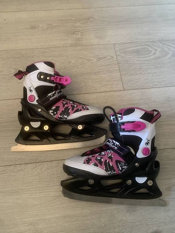 Powerslide Ares Junior Patins à Glace Réglables 36-39 – Confort & Performance Pour Enfants, Noir