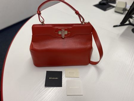 Bvlgari Handtasche rot Leder Damenhandtasche