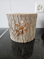 Photophore en bois motif flocon