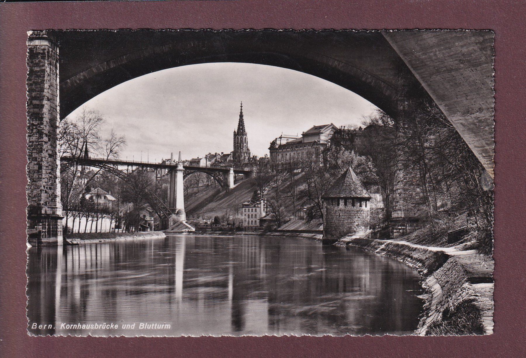 Ansichtskarten: BERN - Kornhausbrücke - Blutturm - 1945 – Gebraucht aus Pully von nicecards