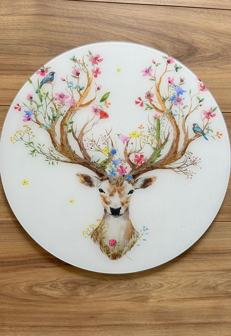 Foto & Immagini: Glasbild Hirsch mit Blumen – Nuovo (secondo la descrizione) da Hirzel venduto da ange4586