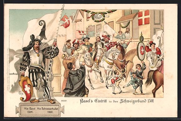 Cartes postales: Litho Basel, Hie Basel, hie Schweizerbod – D'occasion à Berlin par bartko-reher