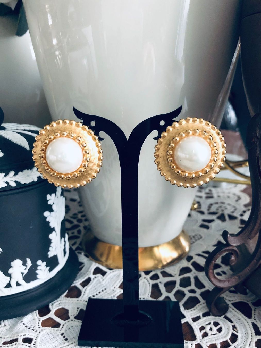 Orecchini pendenti & Orecchini a lobo: Wunderschöne Ohrringe mit gold Plaiting – Usato da Winkel venduto da Luxtime 7