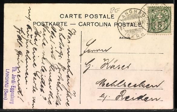 Cartoline postali: Langnau /BE, Handlung und Bleiche A. Fan – Usato da Berlin venduto da bartko-reher 1