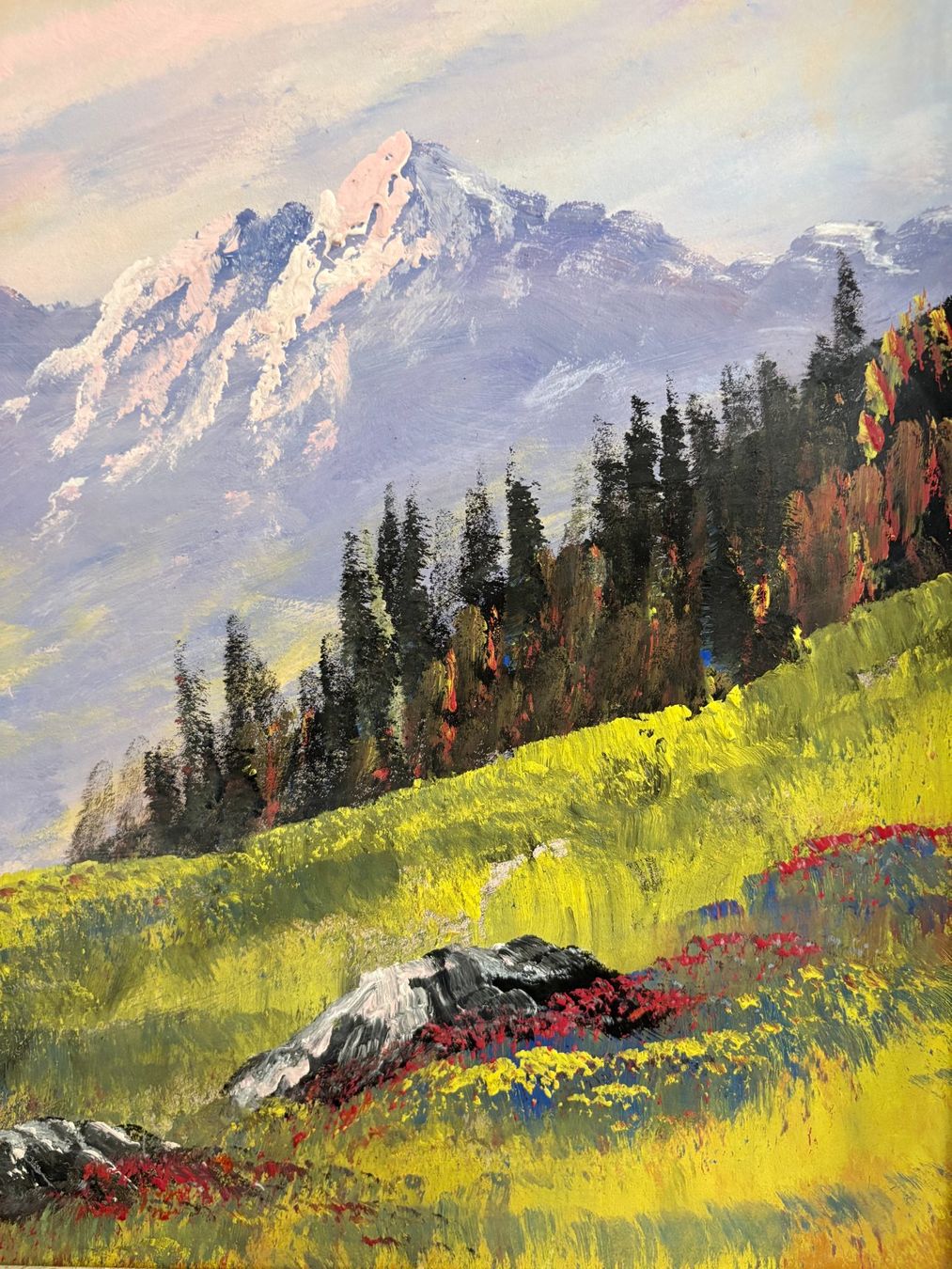 Gemälde: 81 cm breitx61 cm hoch/Gemälde wunderschöne Berglandschaft – Gebraucht aus Ottenbach von TimelessEmotions. 7