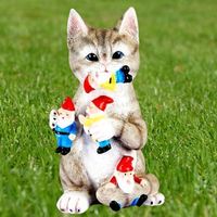 🌟🐱 Lustige Katze frisst Gartenzwerge Garten Deko Figur 🐾