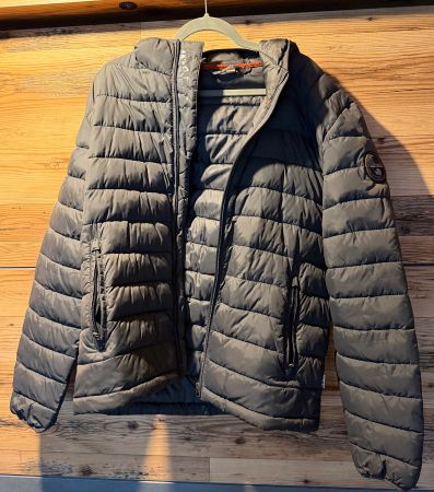 NAPAPIJRI Stepjacke, Gr XL, Grau mit Kapuze