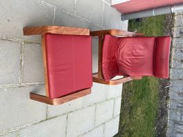 IKEA Sessel mit Hocker (rot)