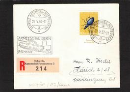 Luxusbriefli , Militär,Pro Juv, R , 20.V.1957