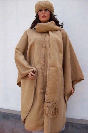 elegant Damen-Alpaka Poncho lang, in verschiedene Farben,NEU