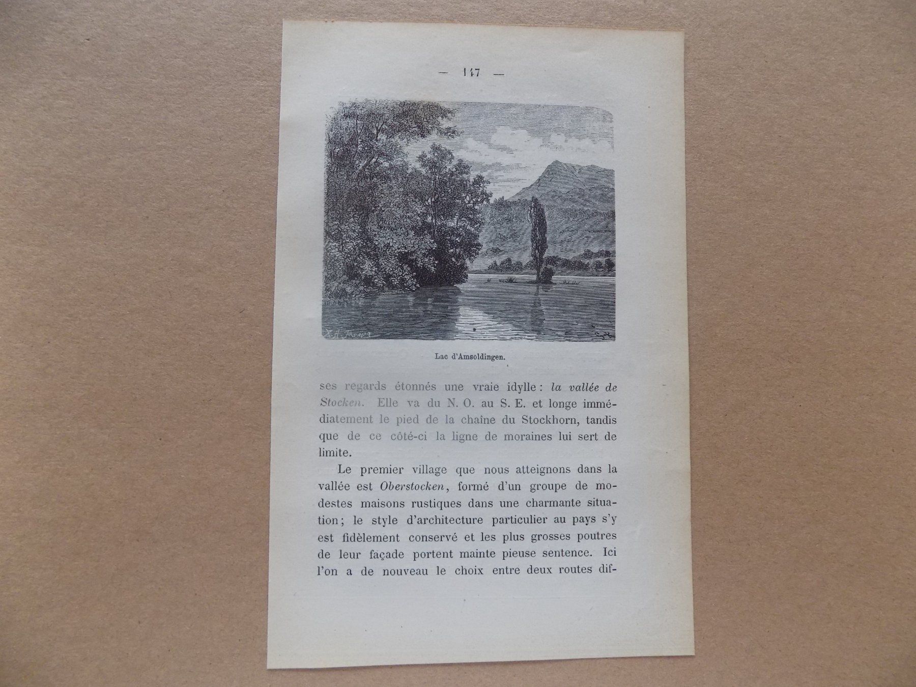 Gravures: Lac d' Amsoldingen – D'occasion à Risch par Antikfee