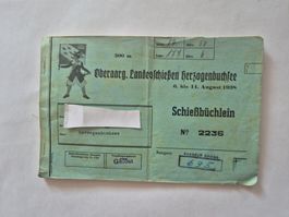 Schiessbüchlein Oberaa. Landesschiessen Herzogenbuchsee 1938